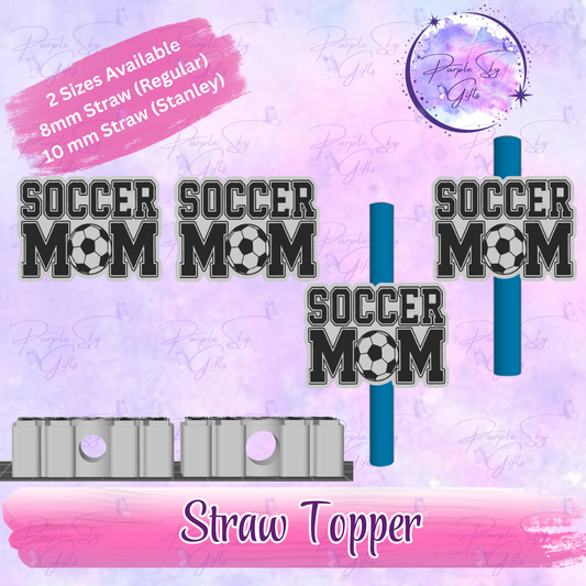 Soccer Ball Mom Straw Topper