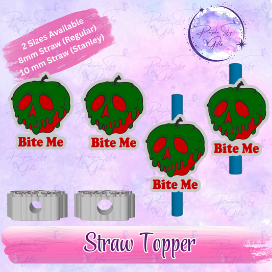 Bite Me Poison Apple Straw Topper