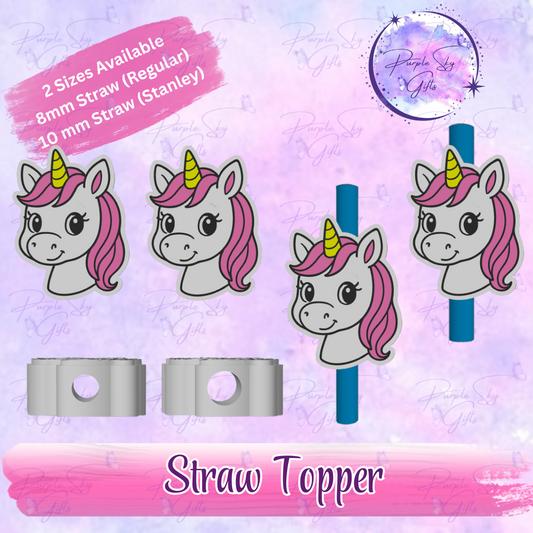 Cute Unicorn Straw Topper