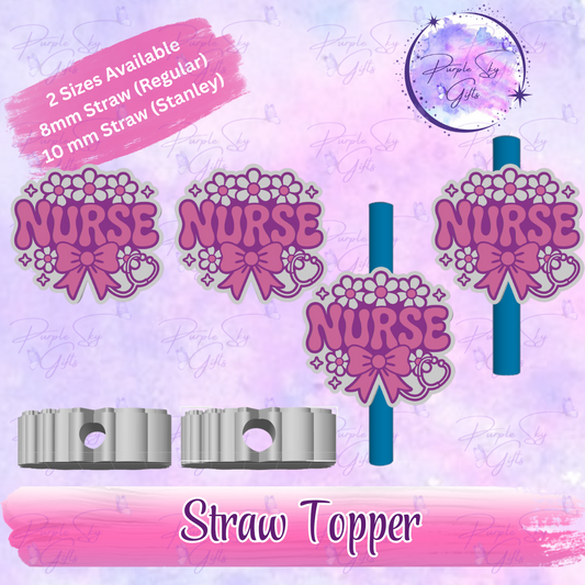 Floral Nurse Straw Topper