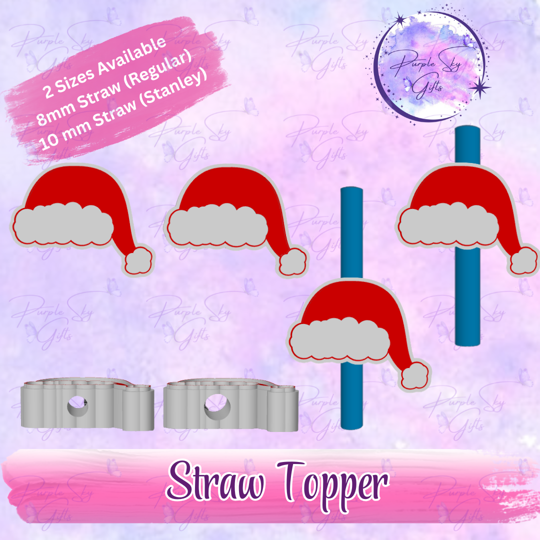 Santa Hat Straw Topper