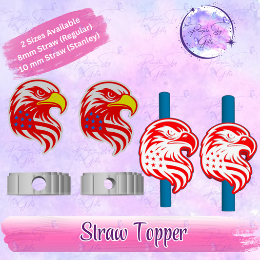 American Eagle Head Straw Topper