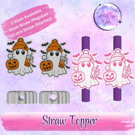 Bubble Tea Halloween Ghost Straw Topper