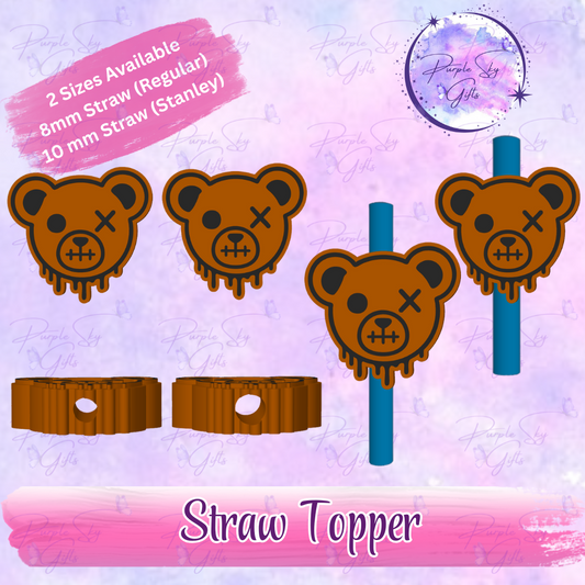 Creepy Voodoo Bear Straw Topper