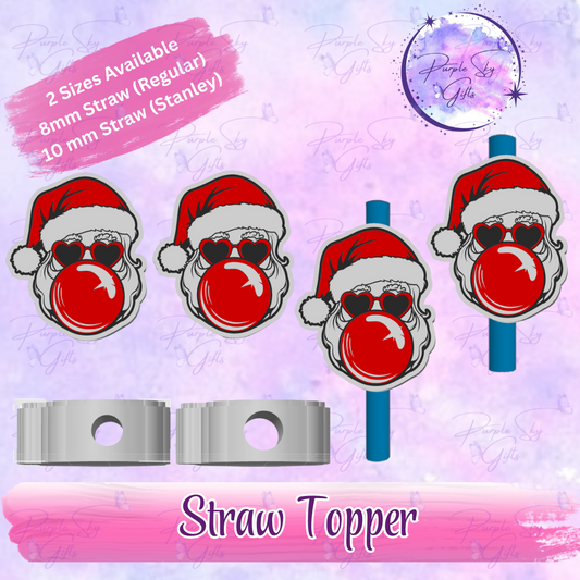 Bubblegum Santa Straw Topper