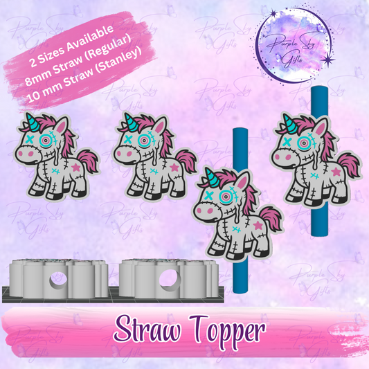 Zombie Unicorn Straw Topper