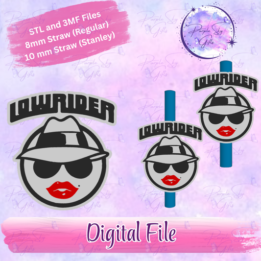 Lowrider Woman Female with Wording 8mm and 10mm STL and 3MF DIGITAL FILES For Straw Topper