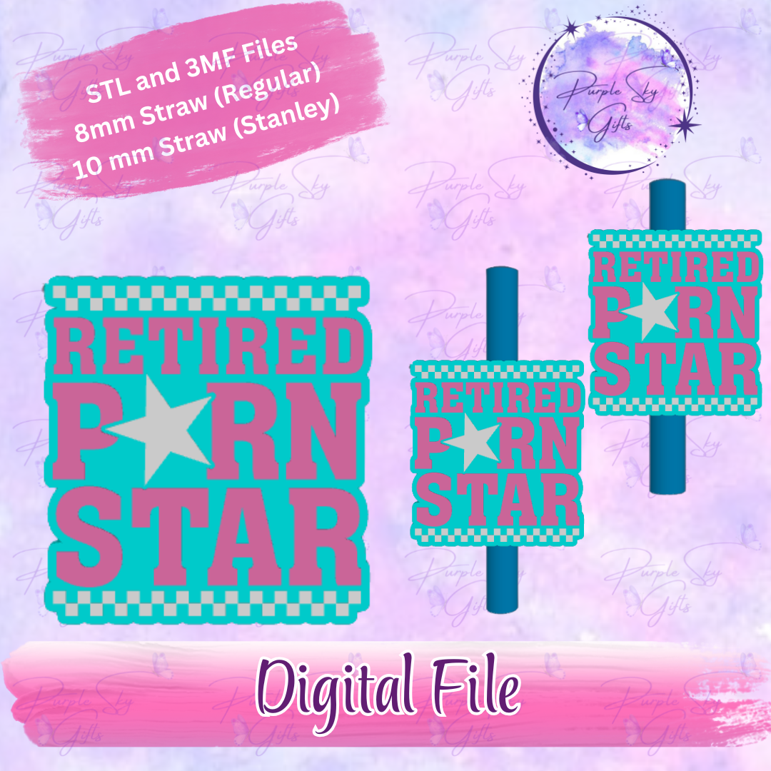 Retired P*rn Star 8mm and 10mm STL and 3MF DIGITAL FILES For Straw Topper
