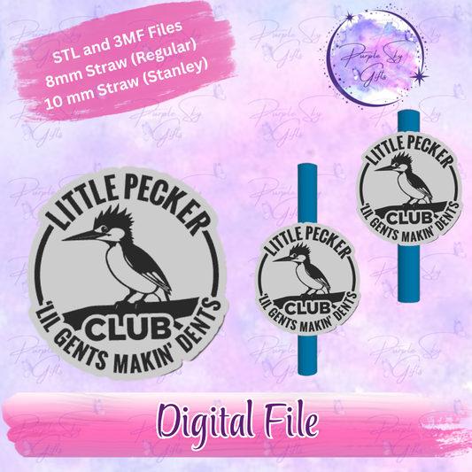 Little Pecker Club 8mm and 10mm STL and 3MF DIGITAL FILES For Straw Topper