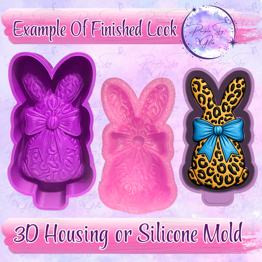 Leopard Print Bunny 3D Freshie Mold Housing or Silicone Mold