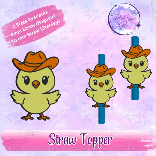 Cowboy Chick Straw Topper