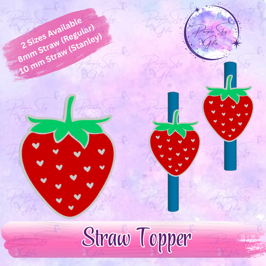 Heart Strawberry Straw Topper