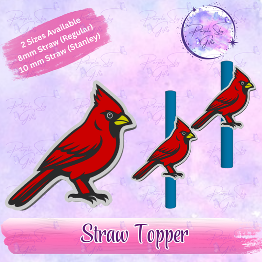 Cardinal Bird Straw Topper
