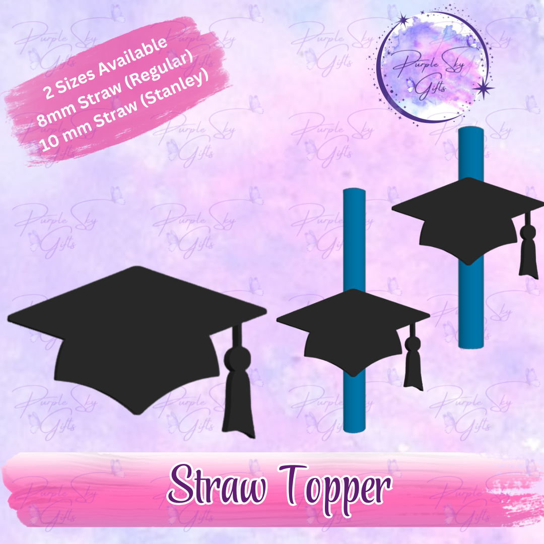 Graduation Cap Straw Topper