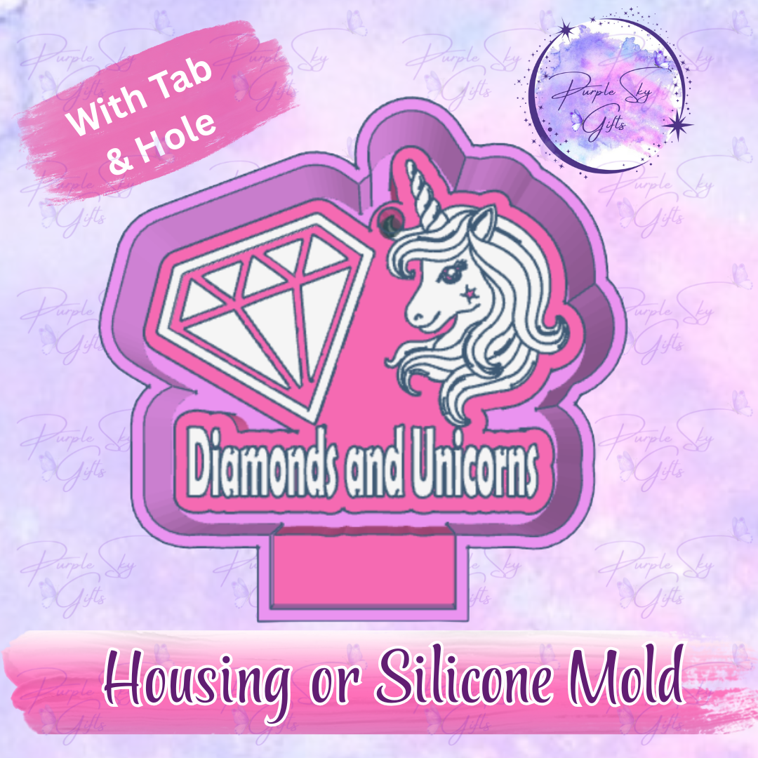 Diamonds and Unicorns Mold Housing or Silicone Mold