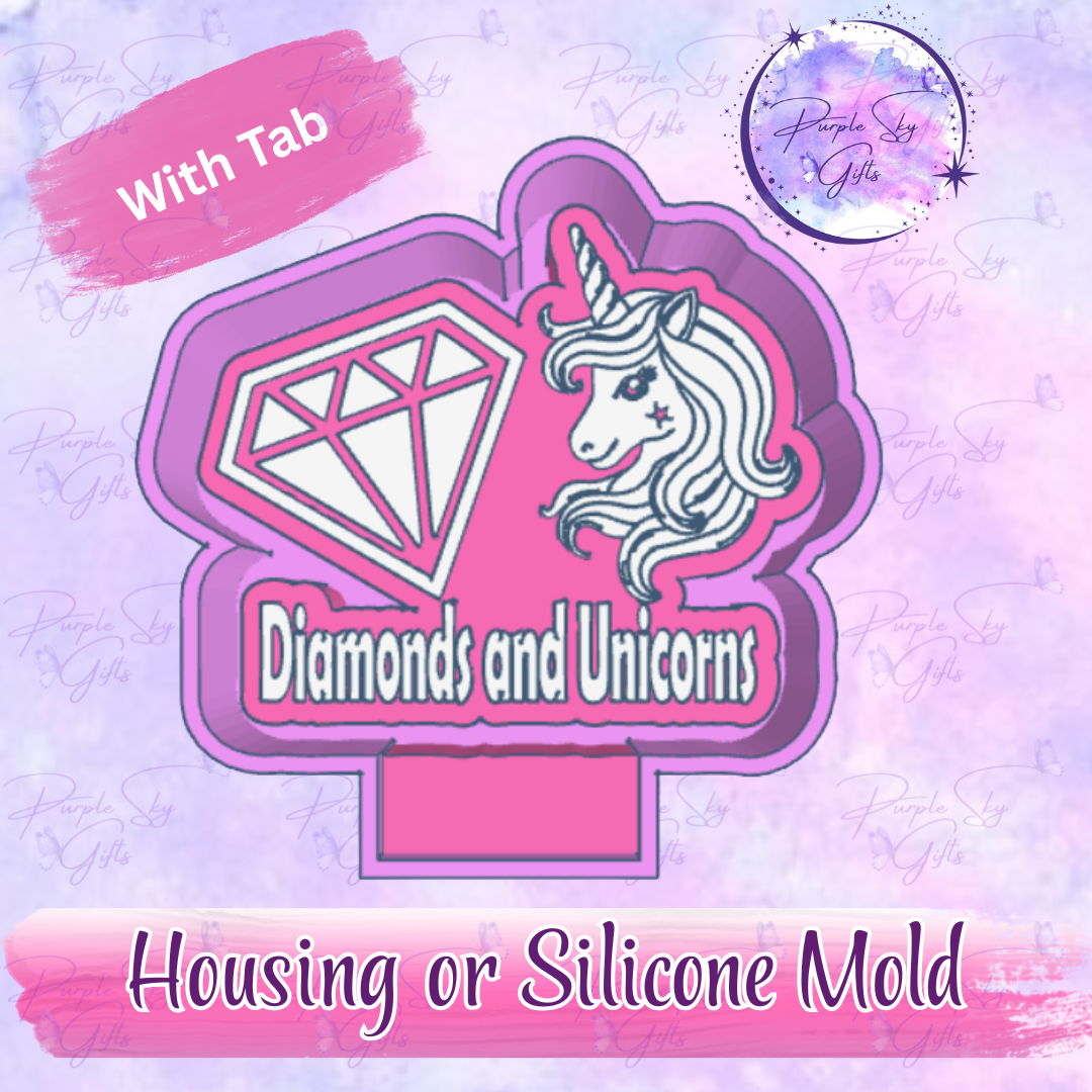Diamonds and Unicorns Mold Housing or Silicone Mold