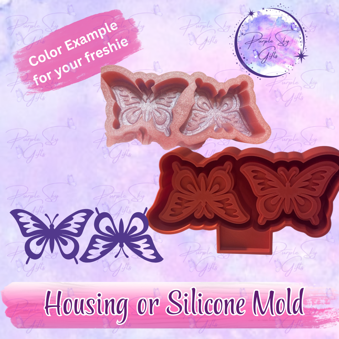 Simple Butterfly Vent Clip Sized Freshie Mold Housing or Silicone Mold