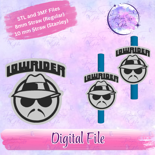 Lowrider Man Male with Wording 8mm and 10mm STL and 3MF DIGITAL FILES For Straw Topper