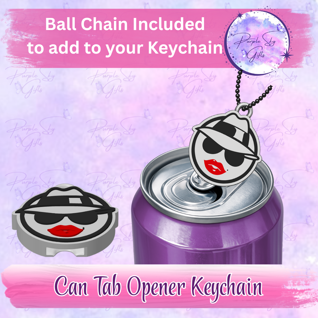 Lowrider Chola Female Drink Can Tab Opener Keychain/Charm with a Random Color Ball Chain