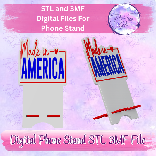 Made In America Phone Stand STL and 3MF Files