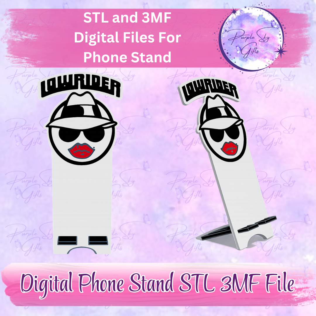 Lowrider Chola Woman With Wording Phone Stand STL and 3MF Files