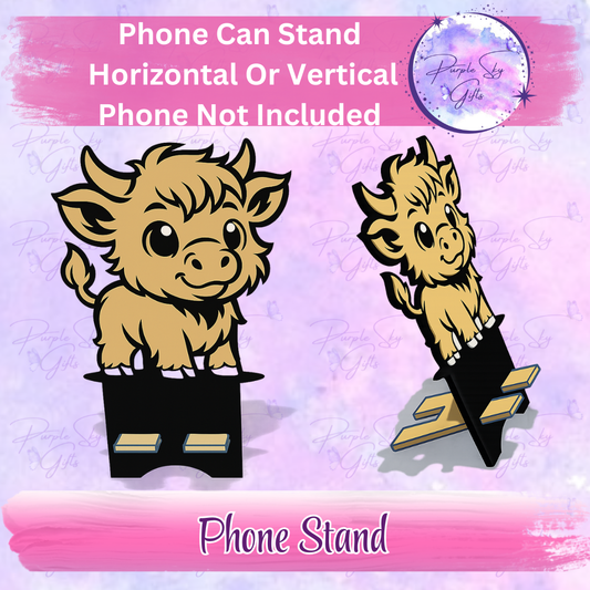 Baby Highland Cow Phone Stand