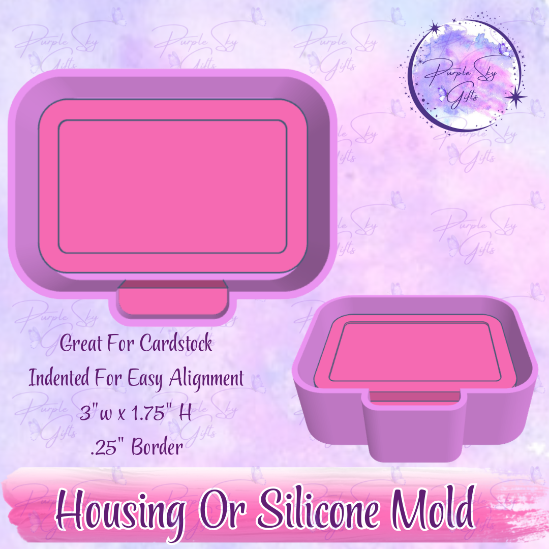 Rectangular Indented For Cardstock - Great For License Plate Freshie Mold Housing or Silicone Mold