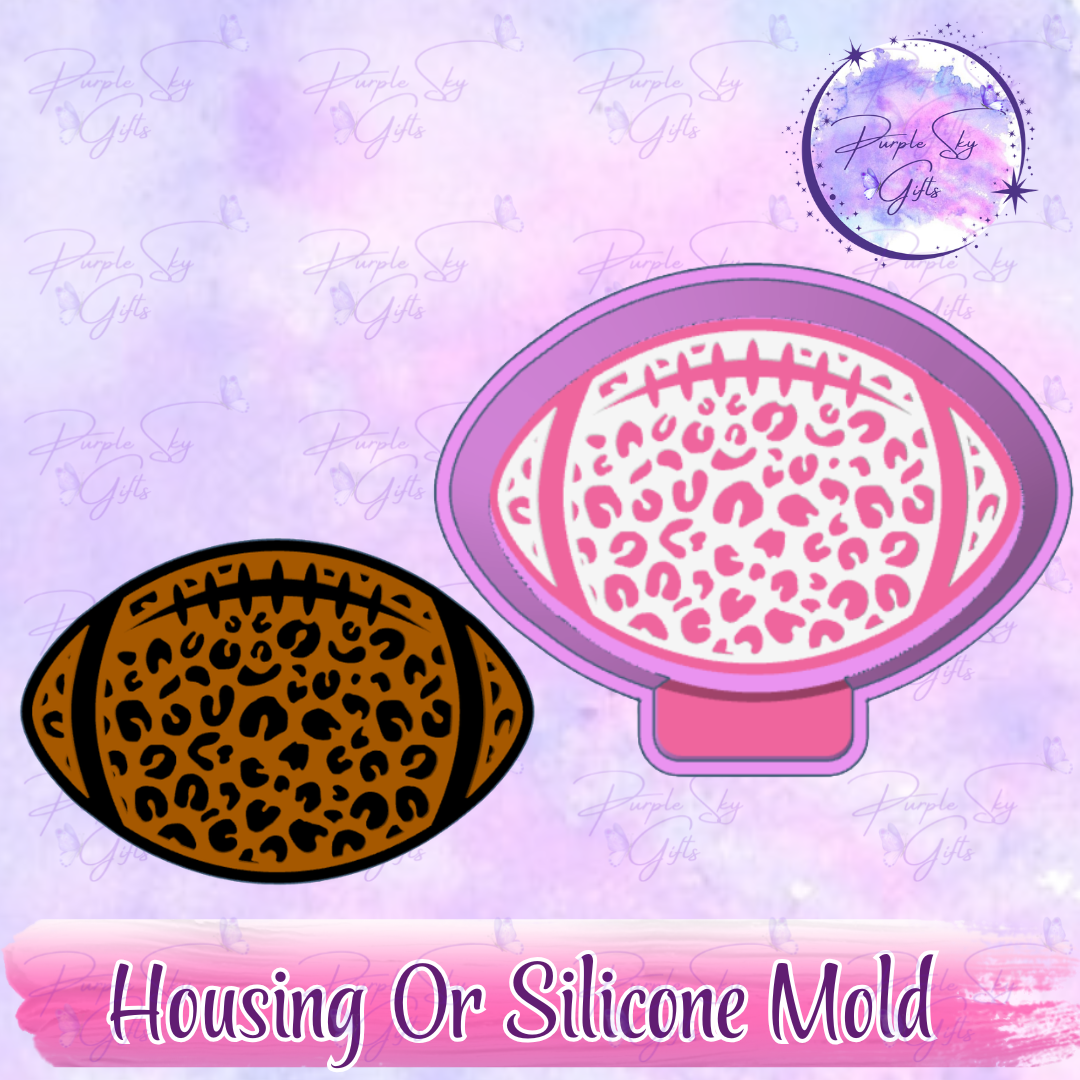 Leopard Print Football - Freshie Mold Housing or Silicone Mold