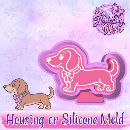 Bow Collar Dachshund Freshie Housing or Silicone Mold