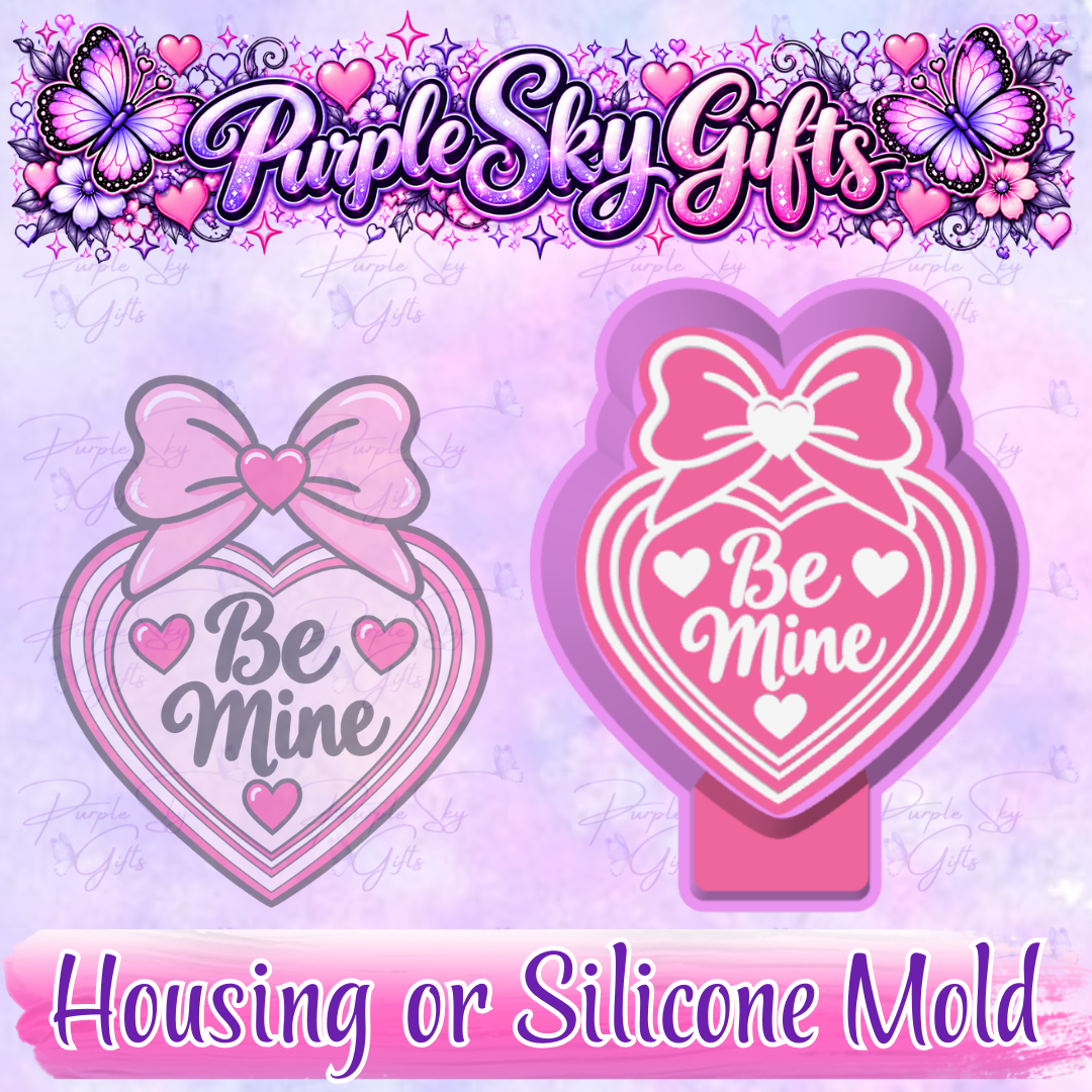 Be Mine Heart Bow Freshie Mold Housing or Silicone Mold