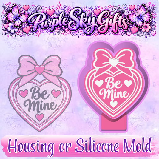 Be Mine Heart Bow Freshie Mold Housing or Silicone Mold