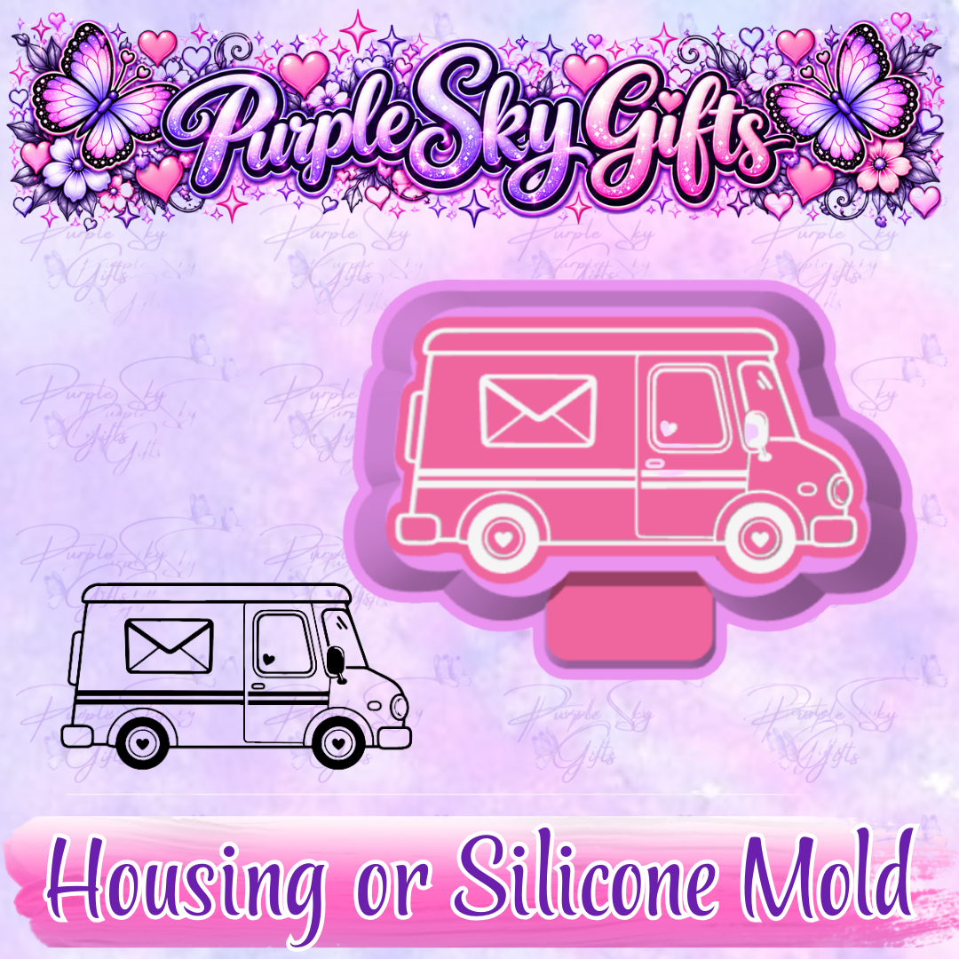 Cute Mail Truck Freshie Mold Housing or Silicone Mold