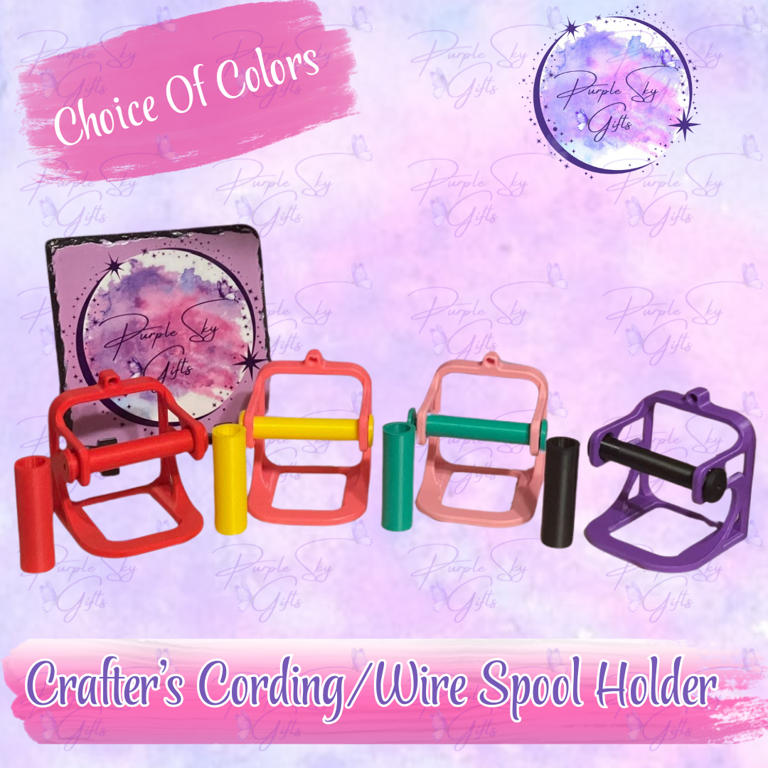 Crafter's Cording/Wire Spool Holder With Adapter for Large and Small Holed Spools -Two Sizes