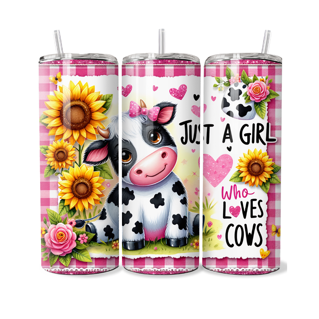 Just A Girl Who Loves Cows 20 oz Tumbler