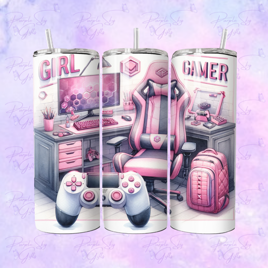Girl Gamer Pink Gaming Room 20 or 30 oz Tumbler