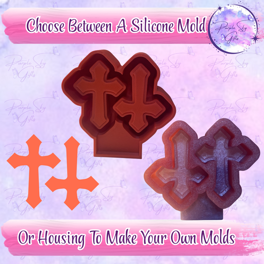 Pointed Cross Vent Clip Sized Freshie Mold Housing or Silicone Mold