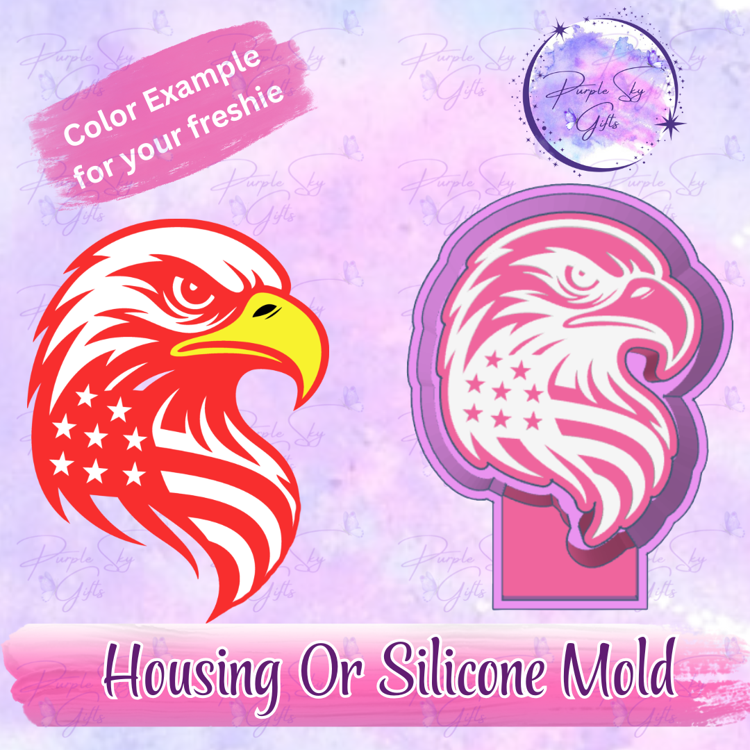 American Eagle Head with Flag Freshie Mold Housing or Silicone Mold