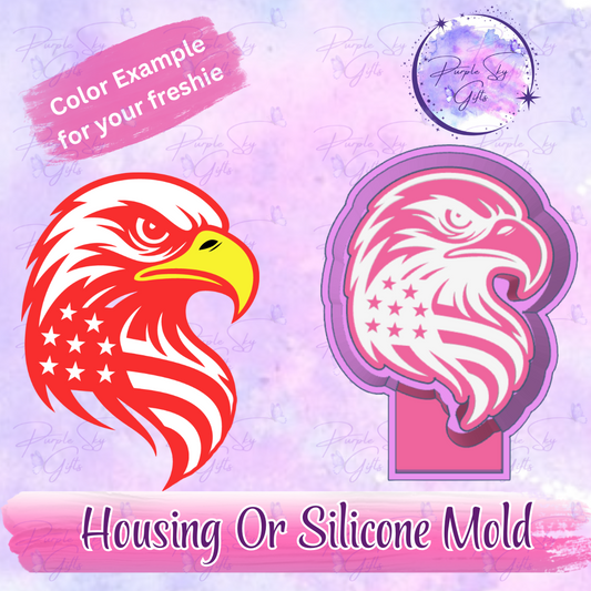 American Eagle Head with Flag Freshie Mold Housing or Silicone Mold
