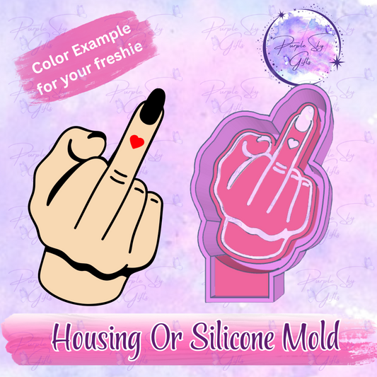 Middle Finger Heart Tattoo Freshie Mold Housing or Silicone Mold