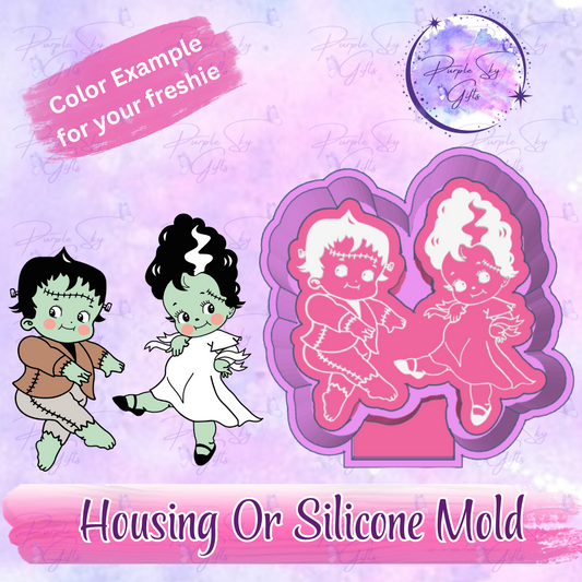 Baby Frankenstein and Bride Freshie Mold Housing or Silicone Mold