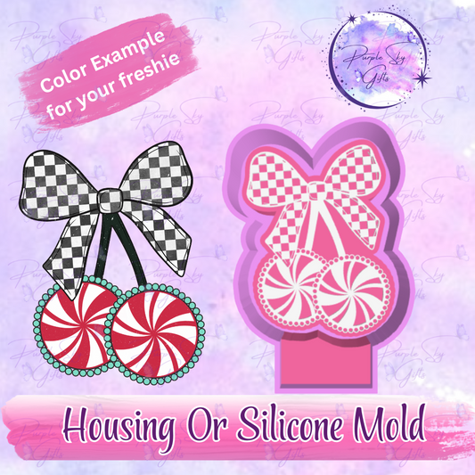 Peppermint Candy Cane Cherries Freshie Mold Housing or Silicone Mold
