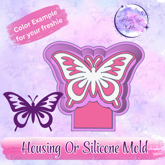 Simple Butterfly Freshie Mold Housing or Silicone Mold