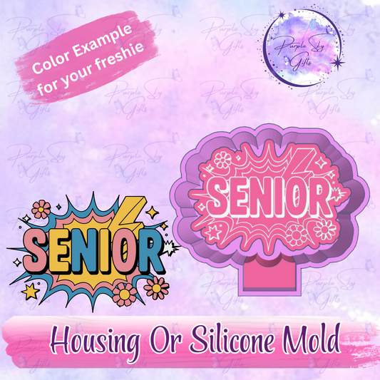 Floral Senior Freshie Mold Housing or Silicone Mold