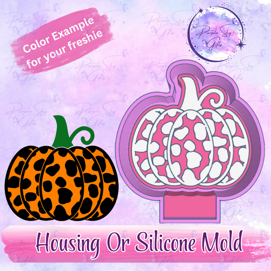 Cow Print Pumpkin Halloween Freshie Mold Housing or Silicone Mold
