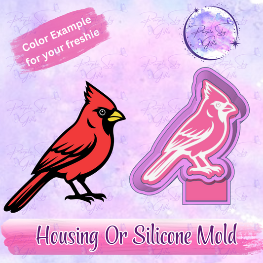 Cardinal Bird Freshie Mold Housing or Silicone Mold