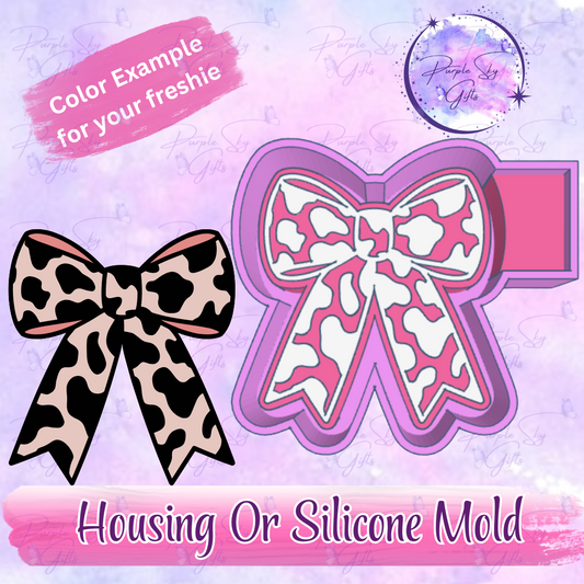 Cow Print Bow Freshie Mold Housing or Silicone Mold