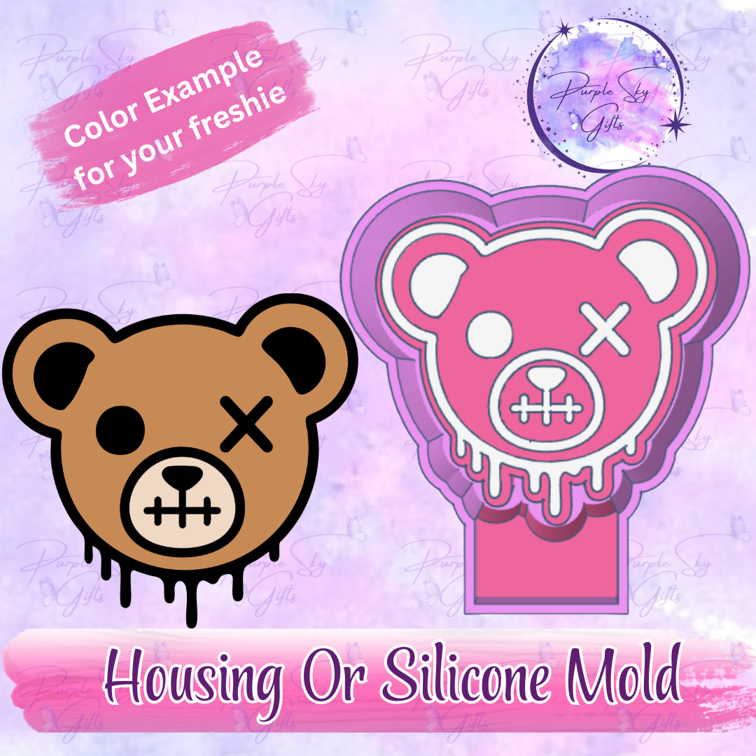 Creepy Bear Head Freshie Mold Housing or Silicone Mold