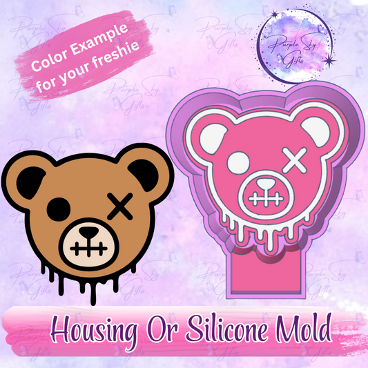 Creepy Bear Head Freshie Mold Housing or Silicone Mold
