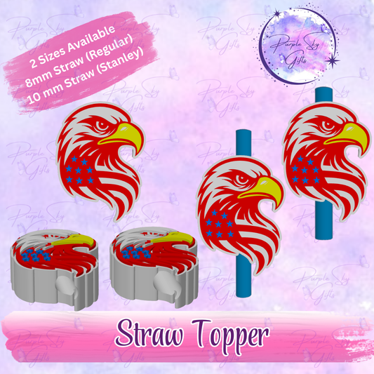 American Eagle Head Straw Topper