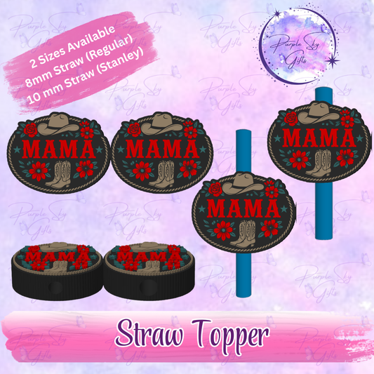 Country Western Mama Straw Topper